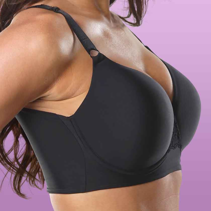 LowProfile Shapewear for Women Tummy Control Bodysuit Thong Thong Slimming  With Built In Bra Deep V Body Shaper Coffee XL 