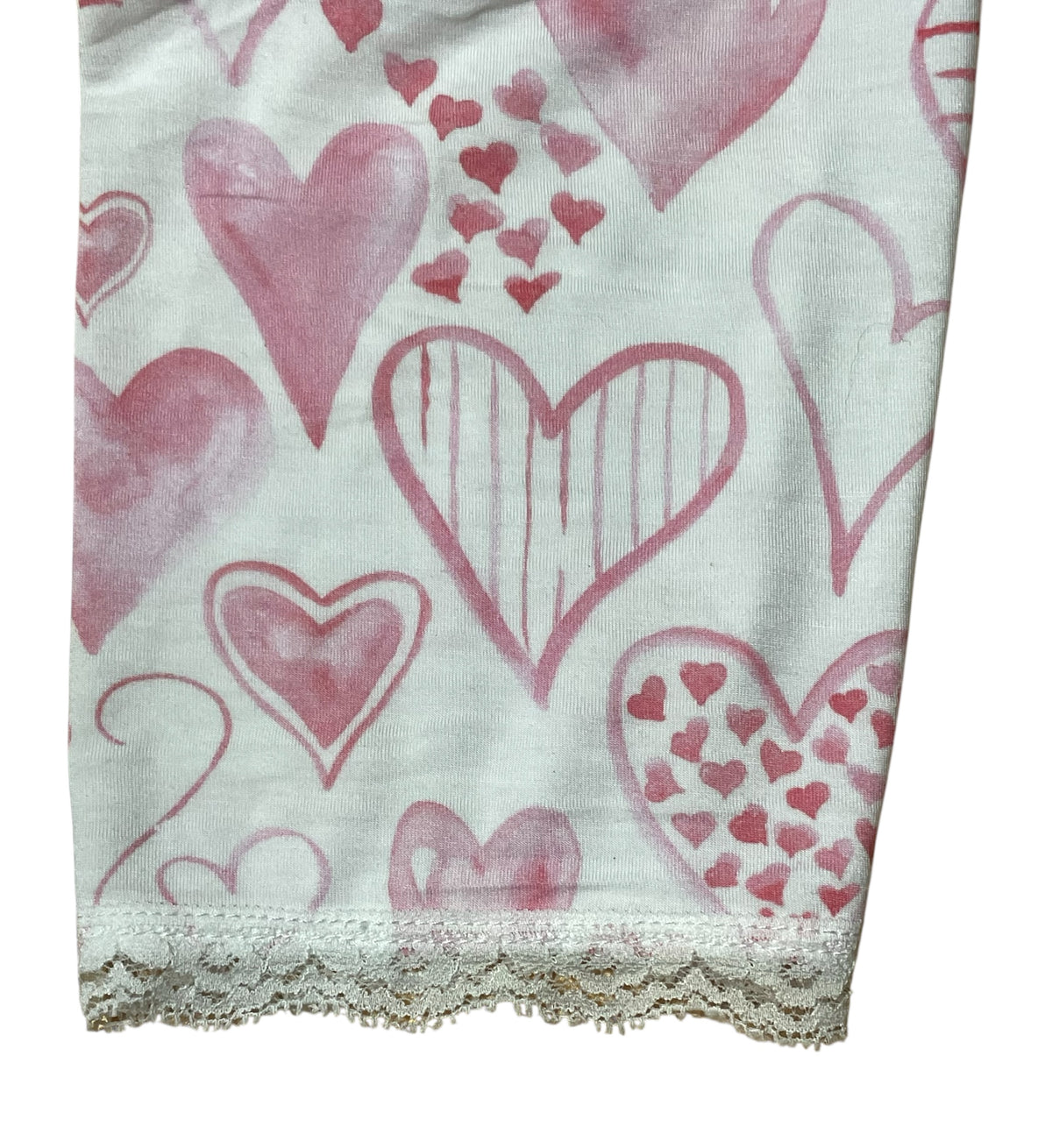 Women's Hearts Print Bamboo Lounge Pajamas Set with 3/4 Sleeve Top and Pants