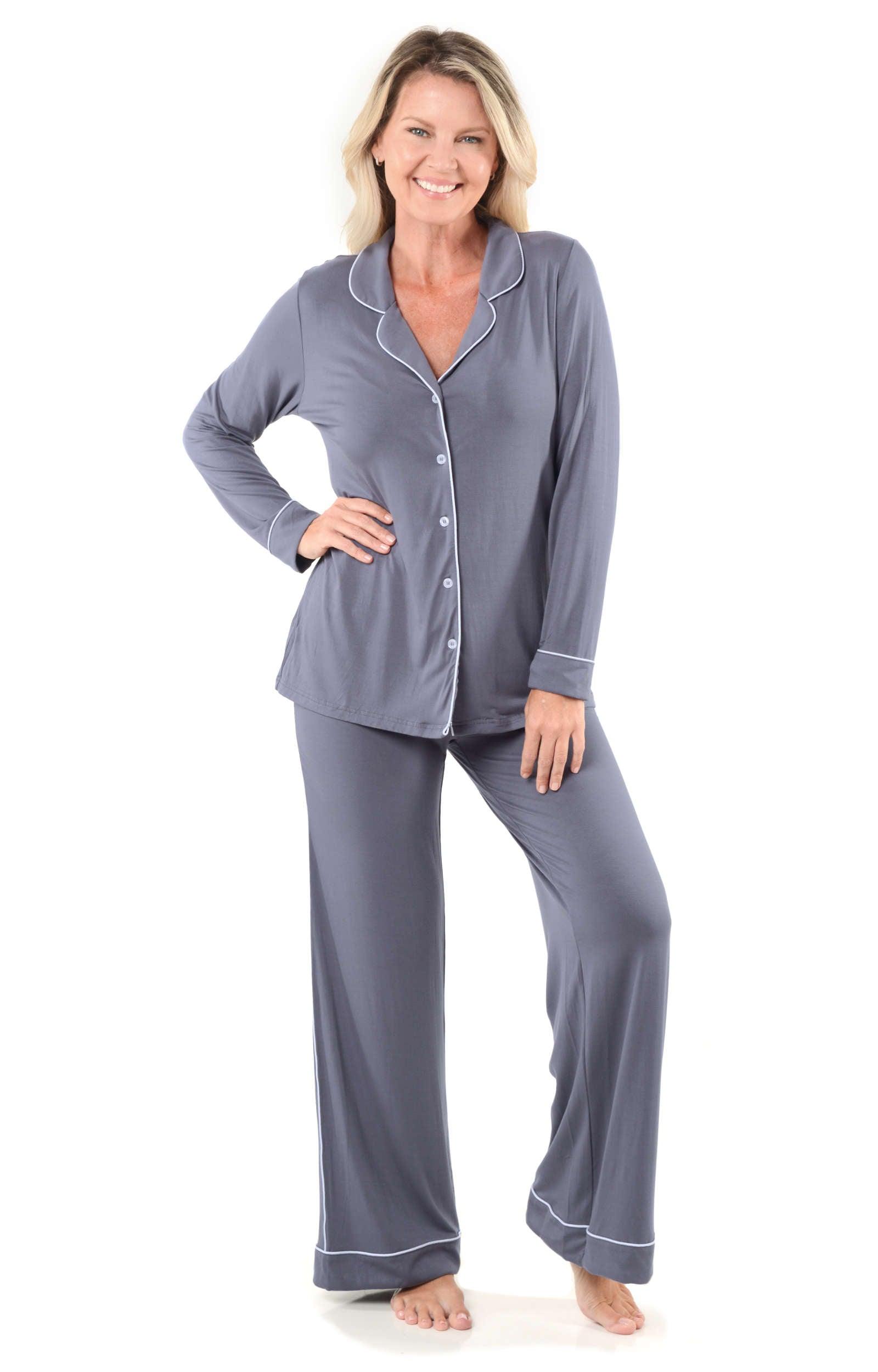 Women's Bamboo Pajamas Cool Comfy Long Sleeve Bamboo Sleepwear