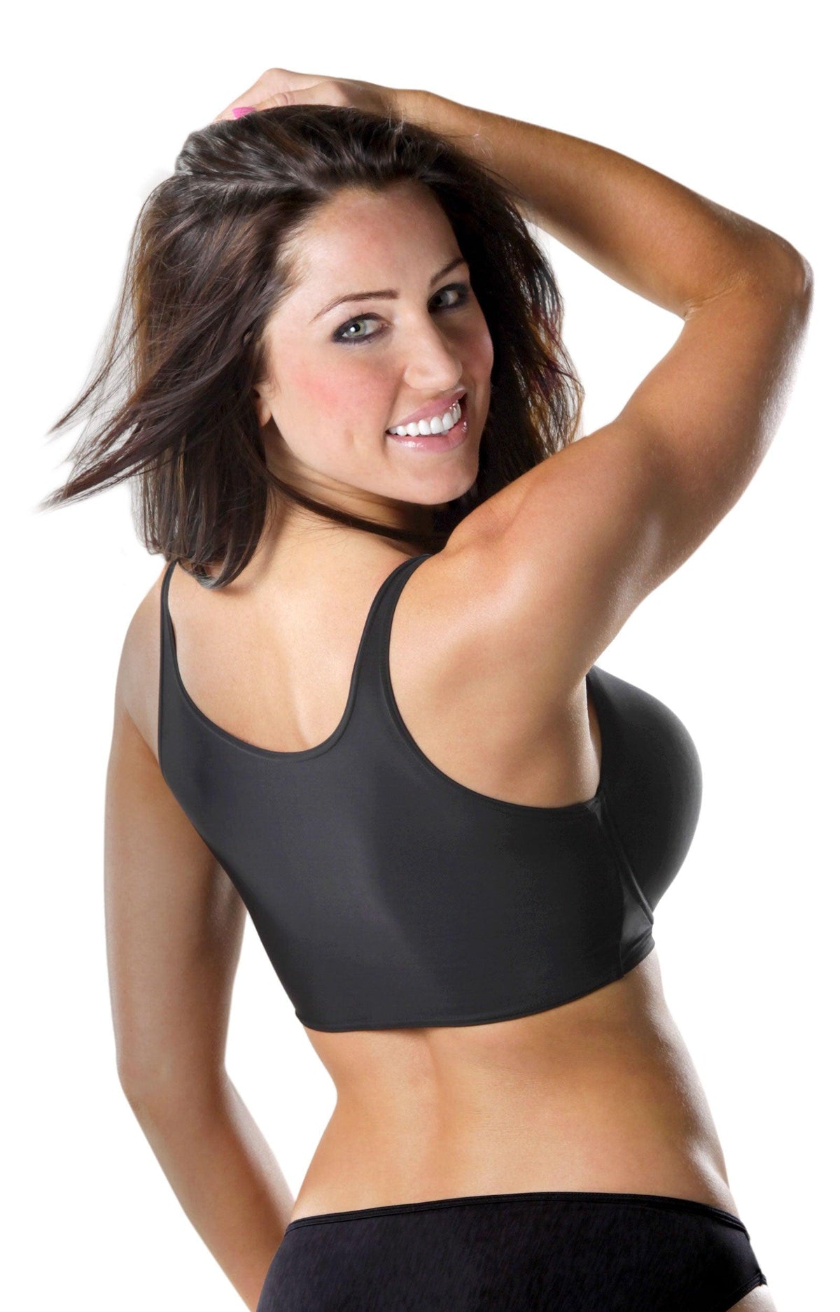 Cropped length Back Smoothing Bras with Underwire and No-slip Adjustable  Straps