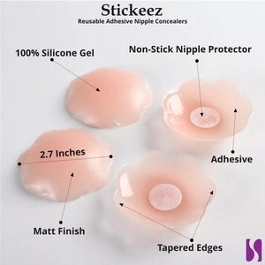 Heat activated no adhesive silicone gel petal nipple covers